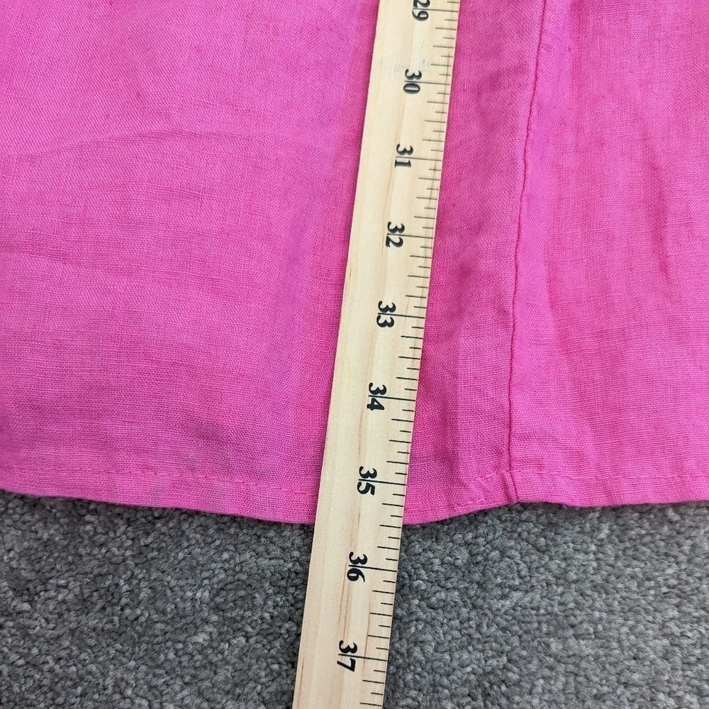 VIVIAN Shyu hot pink linen short sleeve dress Small / Medium - Picture 7 of 13